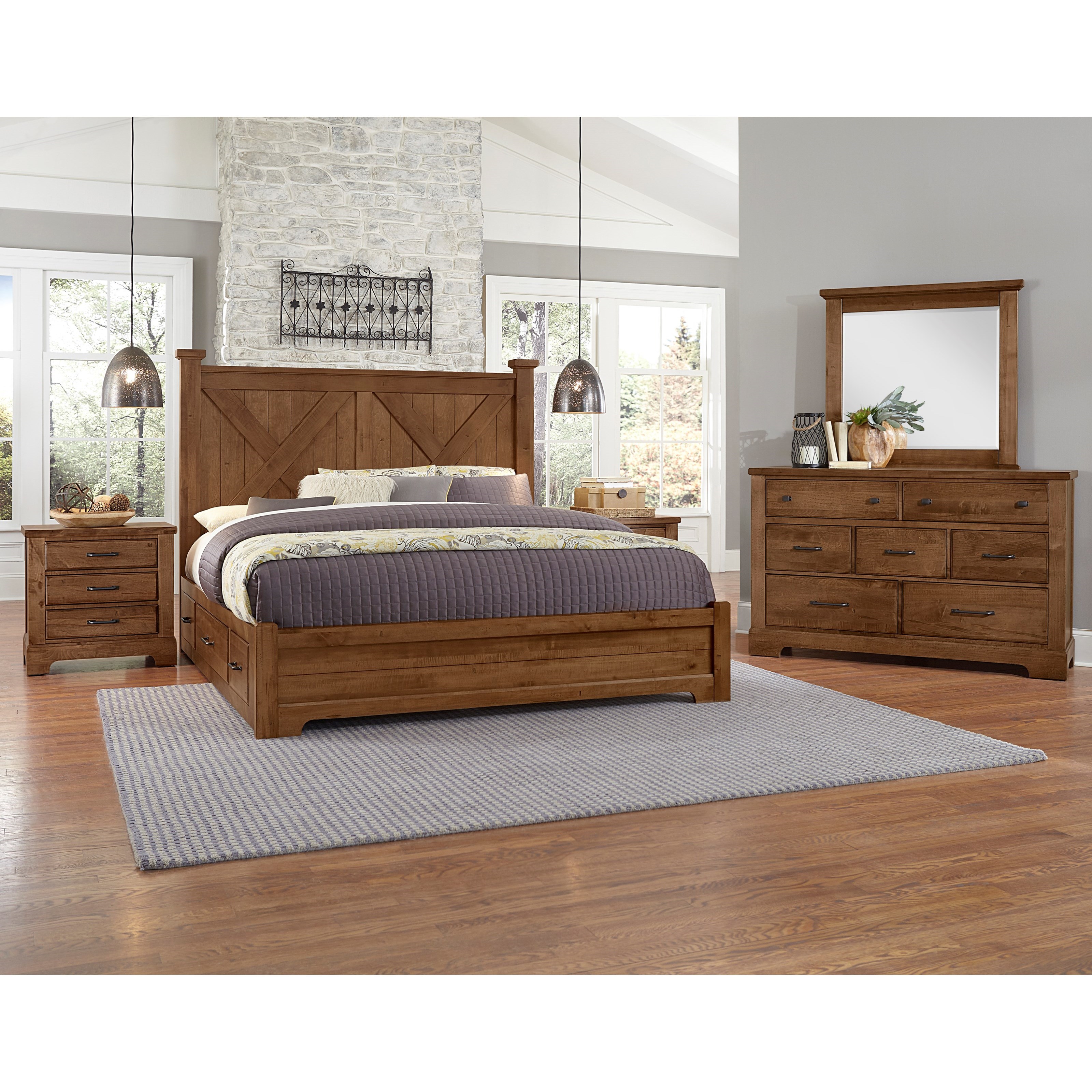 Rustic Queen Bedroom Set 4 Piece Rustic Cabin Finish Queen Bedroom